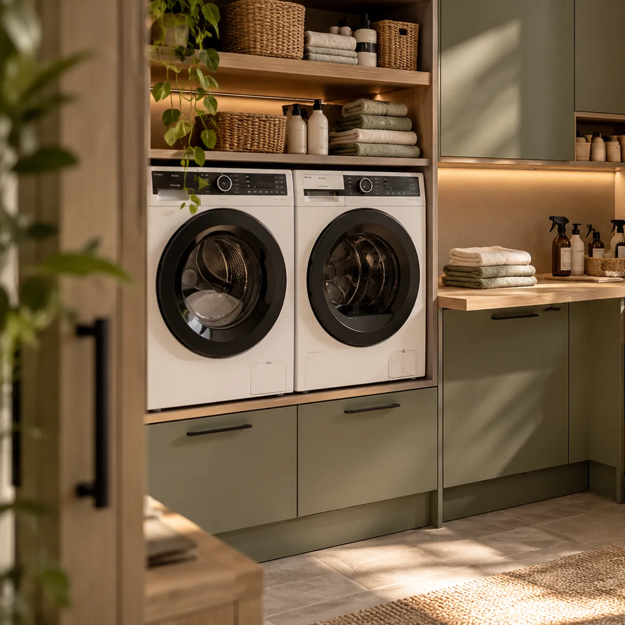 Wasmachinekast groen
