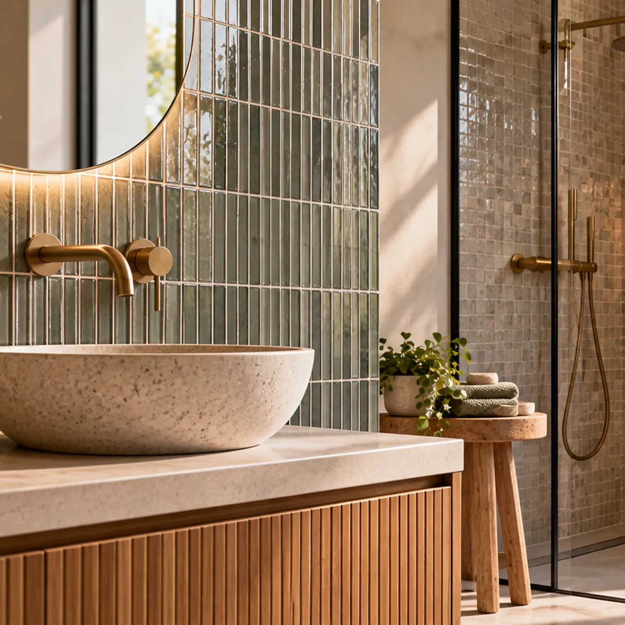 Luxueuze spa badkamer met mozaiektegels