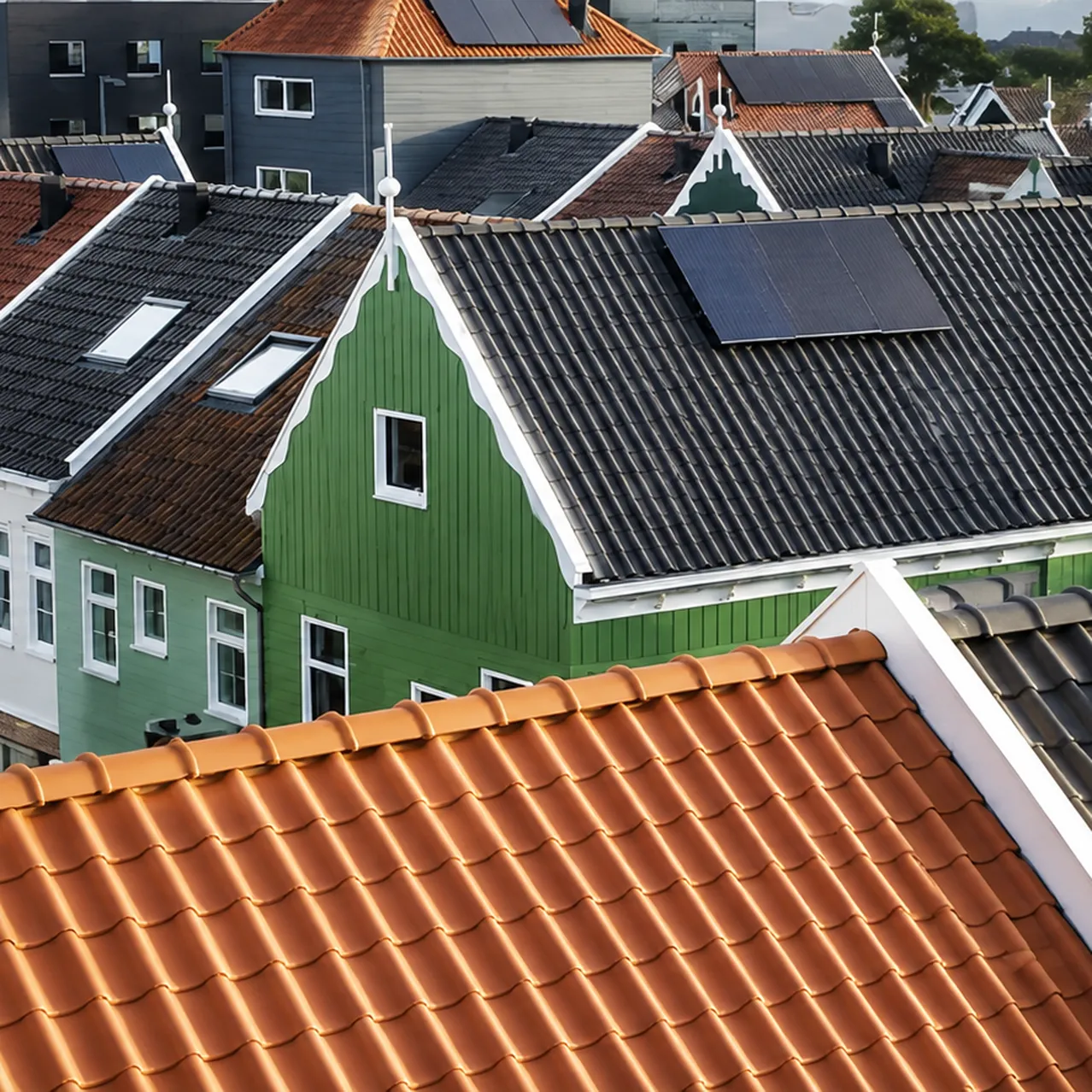 Foto dakpannen huizen