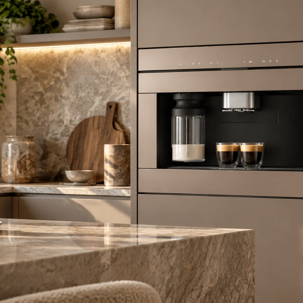 Miele keuken met ingebouwde koffiemachine