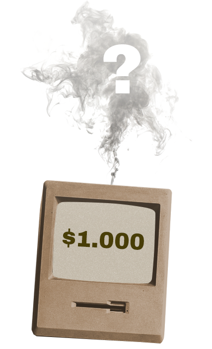 Illustration of a computer head with smoke coming out of it