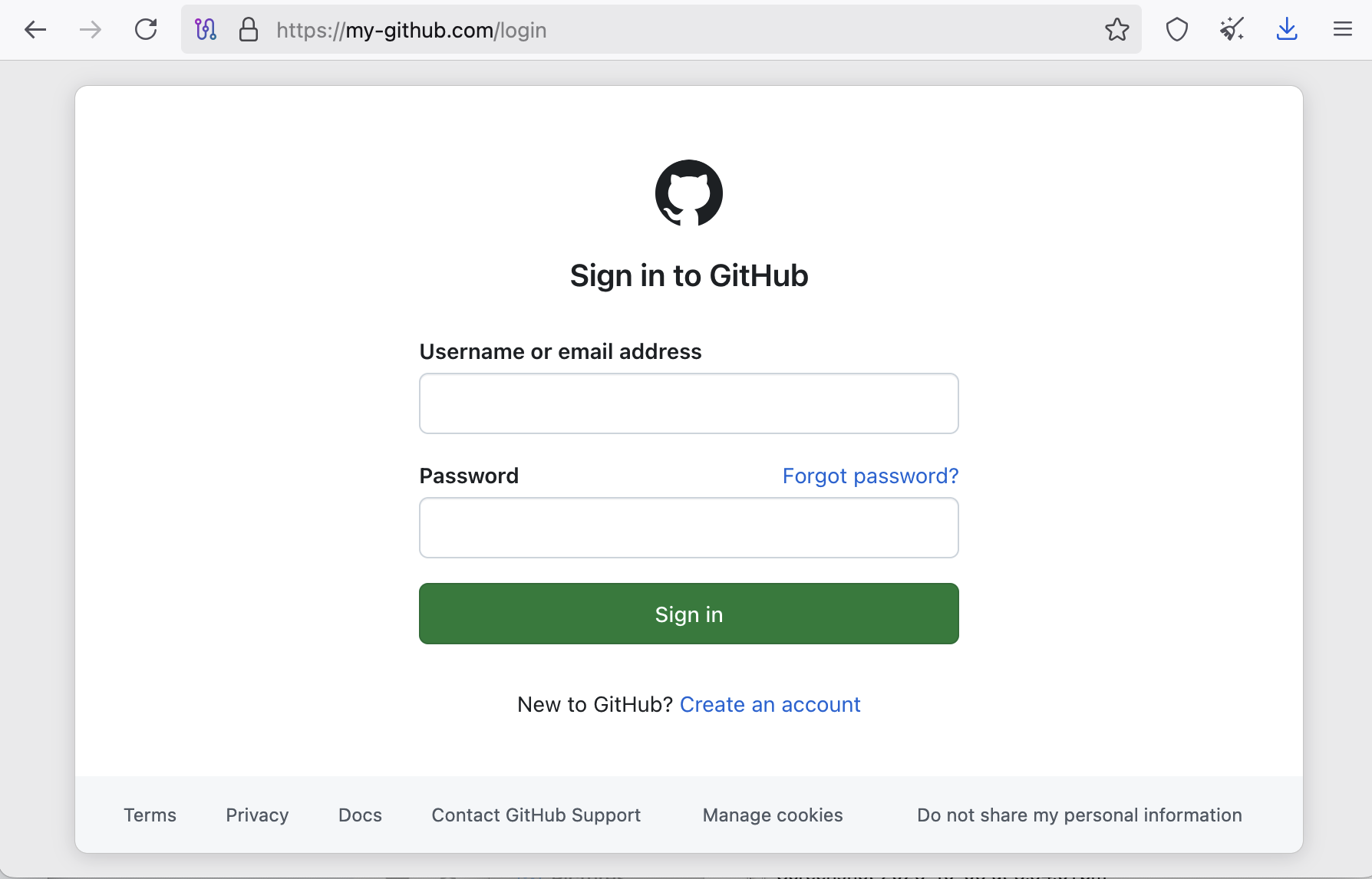 GhostAction Fake GItHub Login Page