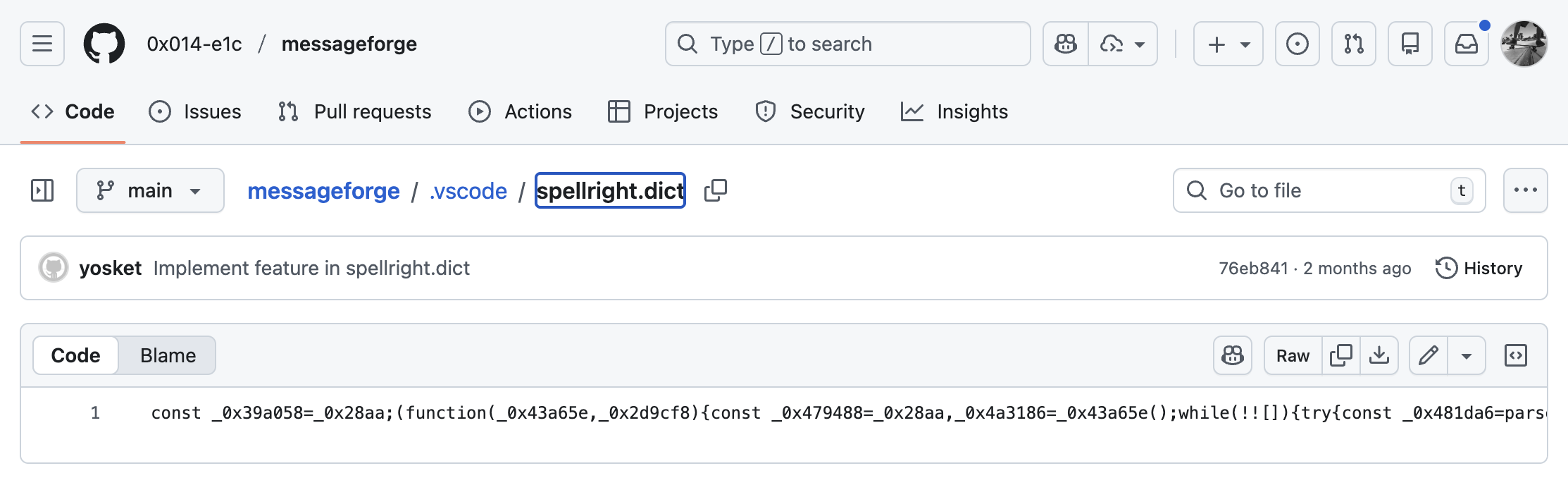 GitHub Source Obfuscated