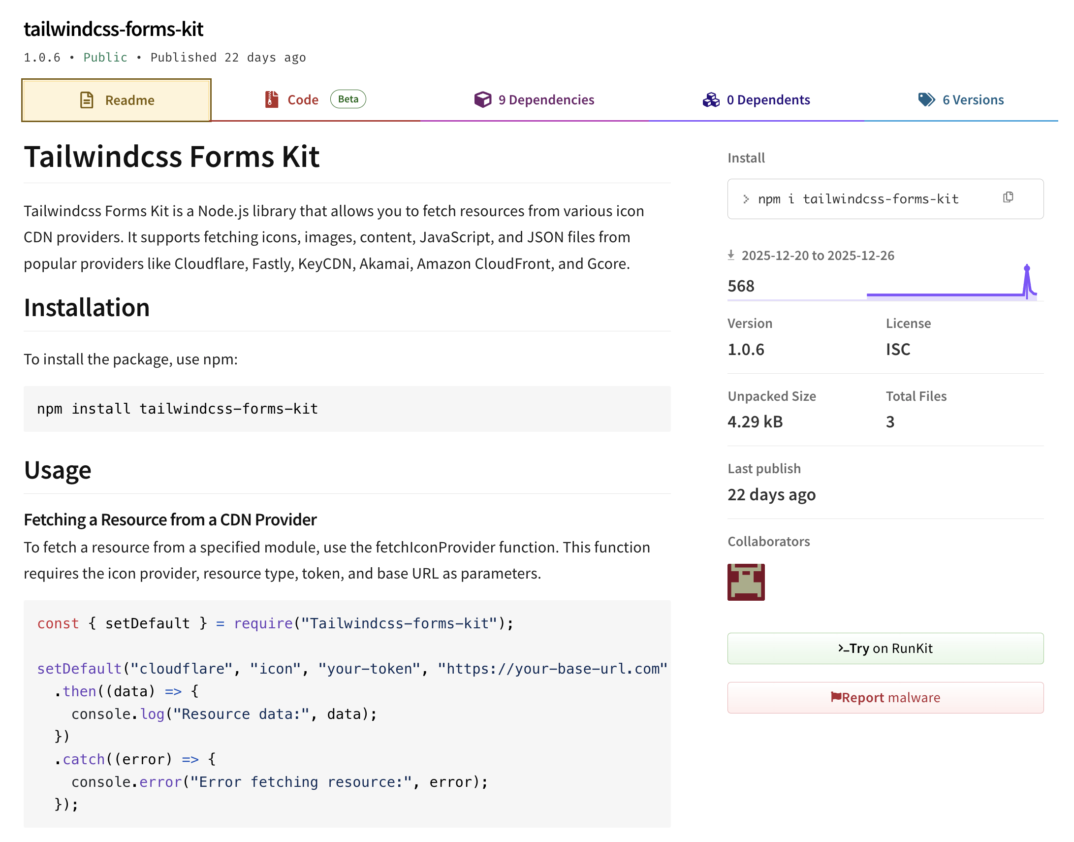 tailwindcss-forms-kit package