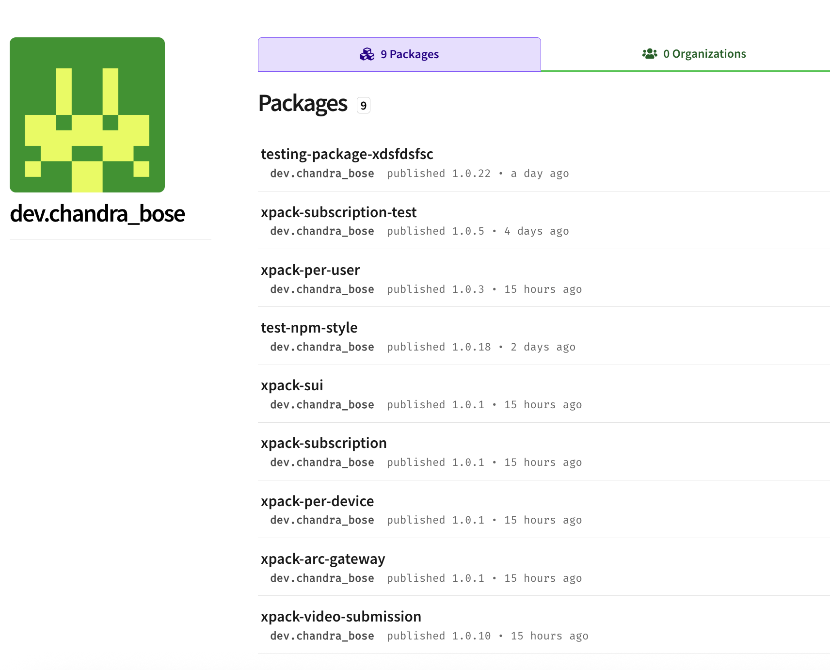 NPM user dev.chandra_bose