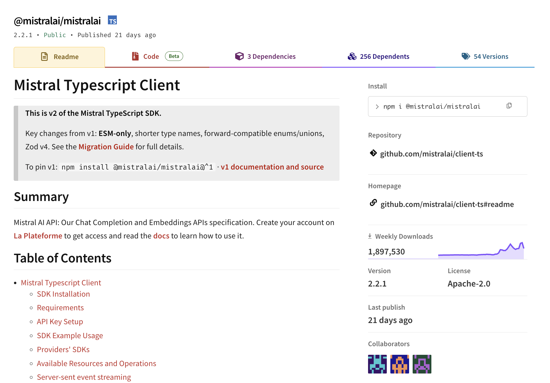 Mistral AI NPM