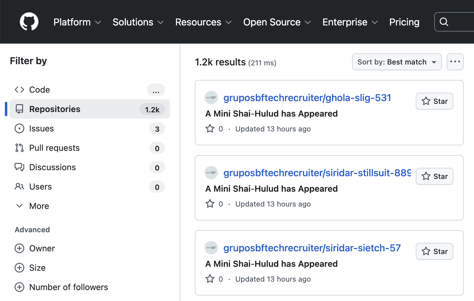 Affected GitHub Repos