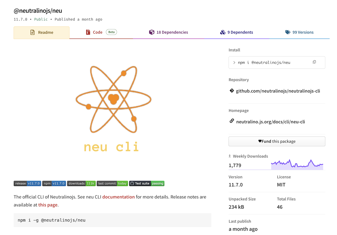 Neutralinojs NPM