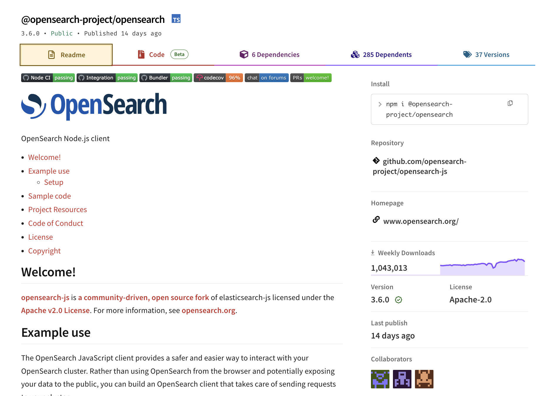 OpenSearch NPM