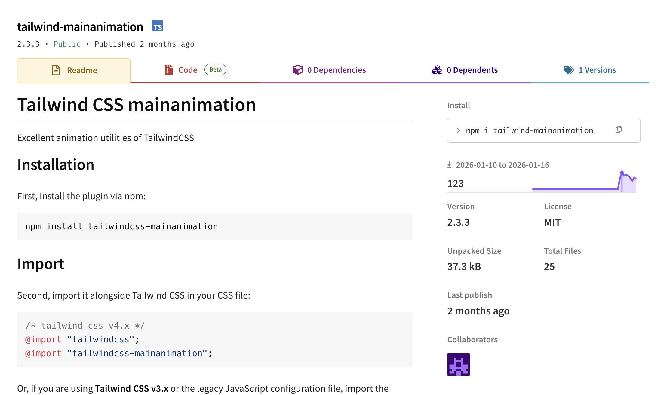 tailwind-mainanimation NPM Package