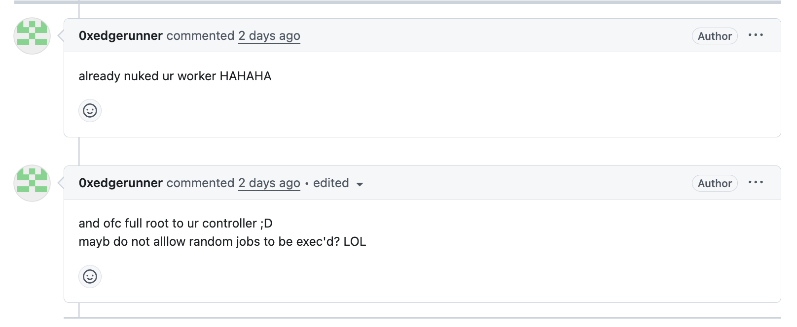 Threat Actors Taunting Maintainer