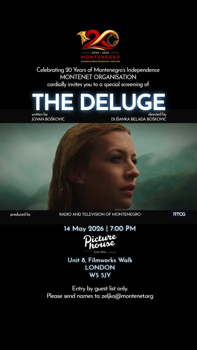 Poster for the film screening of "Potop" (The Deluge)
