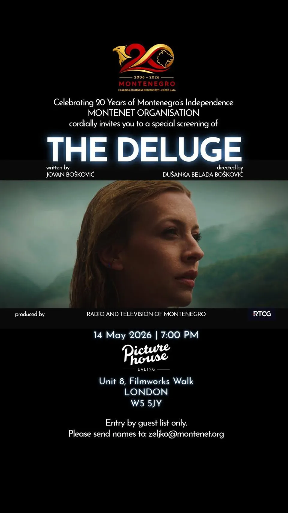 Poster for the film screening of "Potop" (The Deluge)