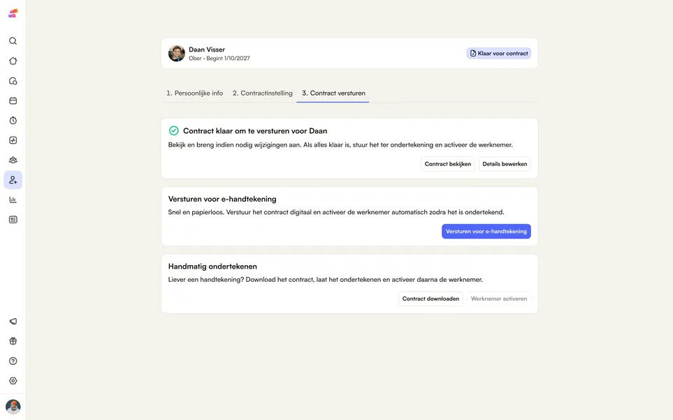 Een contract klaar om te versturen ter ondertekening, digitaal of met de hand