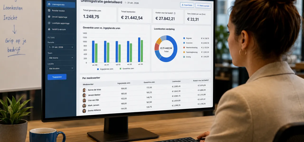 Rapportages over gewerkte uren en loonkosten: zo doe je dit in 2026