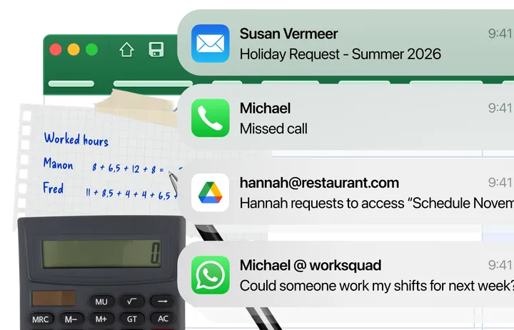 A paper schedule, a spreadsheet and a WhatsApp message