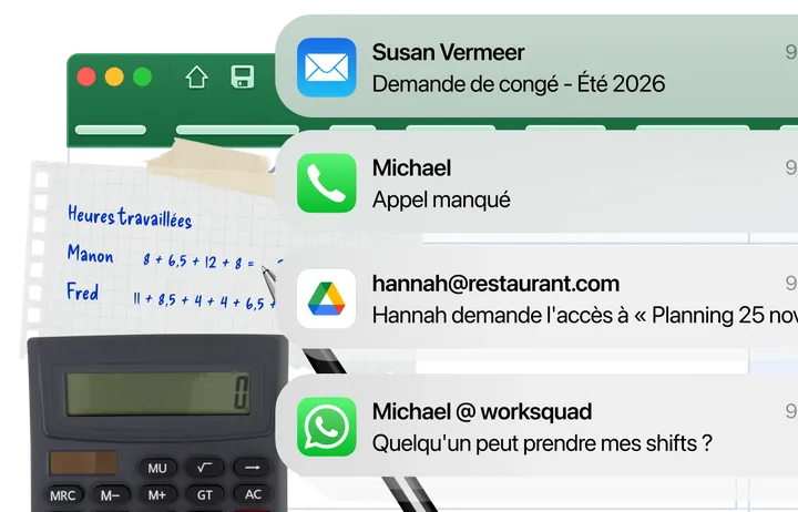 Un planning papier, un tableur et un message WhatsApp