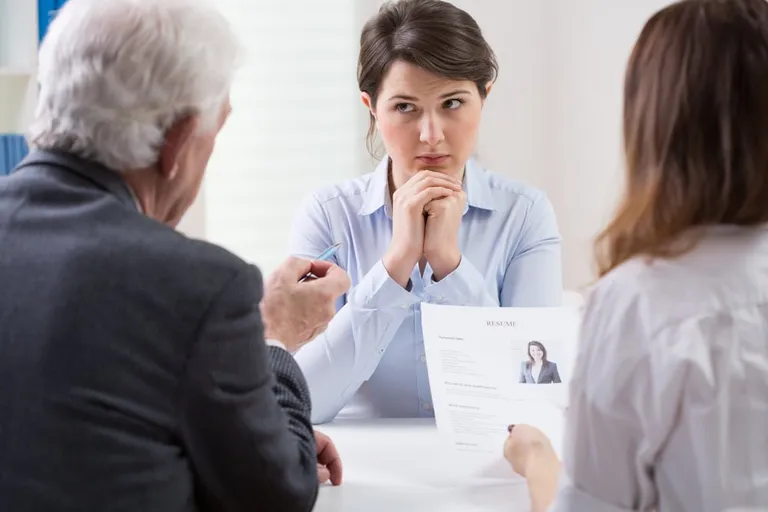 Candidate lors d'un entretien difficile