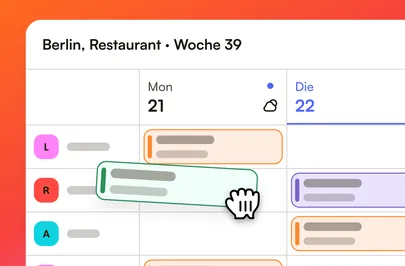 Wochendienstplan in Shiftbase, in dem eine Schicht verschoben wird