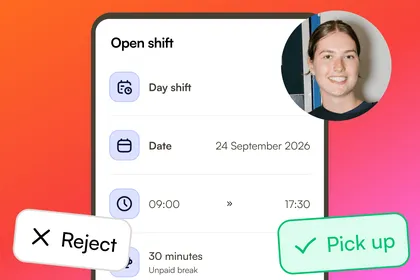 Open shift claimed from the Shiftbase app