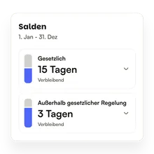 Urlaubssalden in Shiftbase: verbleibende gesetzliche und außergesetzliche Tage