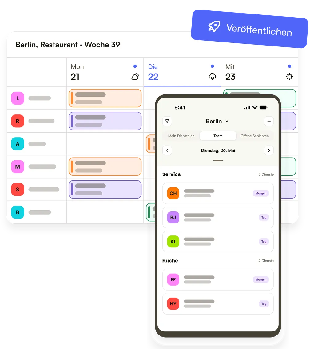 Eine fertige Woche kurz vor der Veröffentlichung, und dieselbe Woche in der App deines Teams