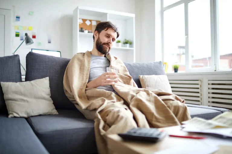 Employee at home on sick leave