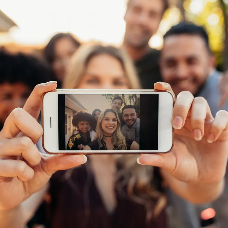 Werknemers maken een foto om de vertrekkende collega's te herinneren