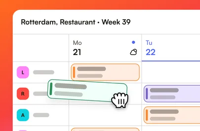 Weekrooster in Shiftbase waarin een dienst wordt versleept
