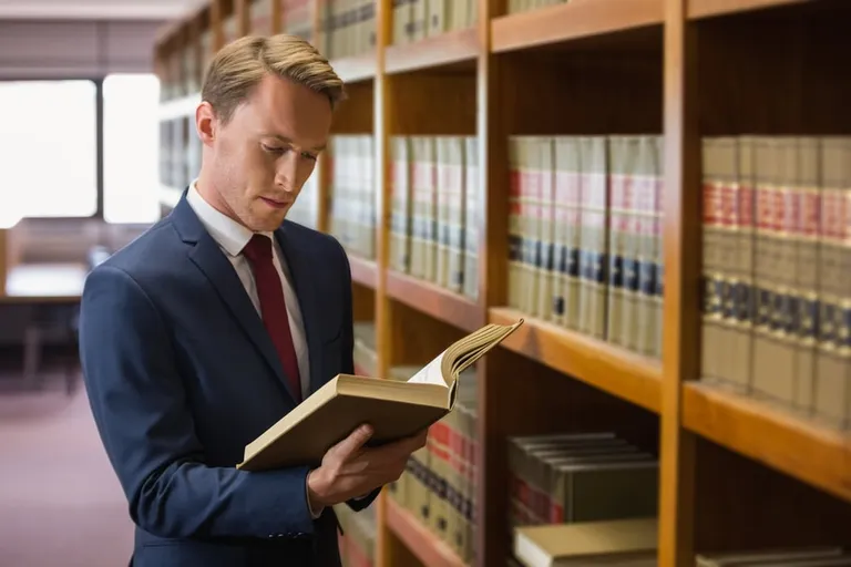 Avocat dans une bibliothèque de droit