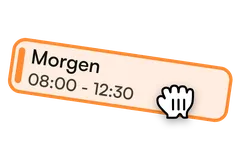Eine Frühschicht von 08:00 bis 12:30 wird in den Shiftbase-Dienstplan gezogen