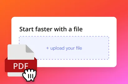 Un PDF glissé dans une zone d'import pour démarrer plus vite à partir d'un fichier