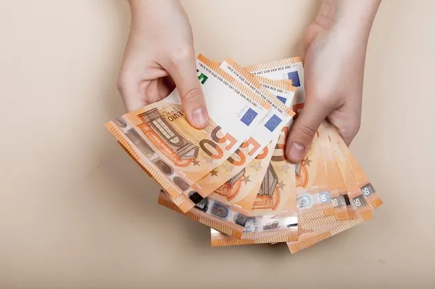 Zwei Hände zählen Euro-Scheine – symbolisches Bild für Rückvergütung im Unternehmenskontext.