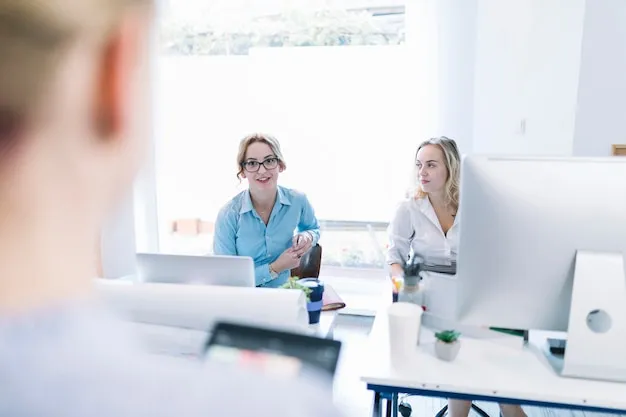 Arbeitnehmer bei der Diskussion über Krankheitsurlaub im Büro 
