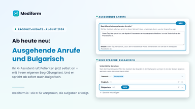 Produkt-Update August 2026: Ausgehende Anrufe und Bulgarisch