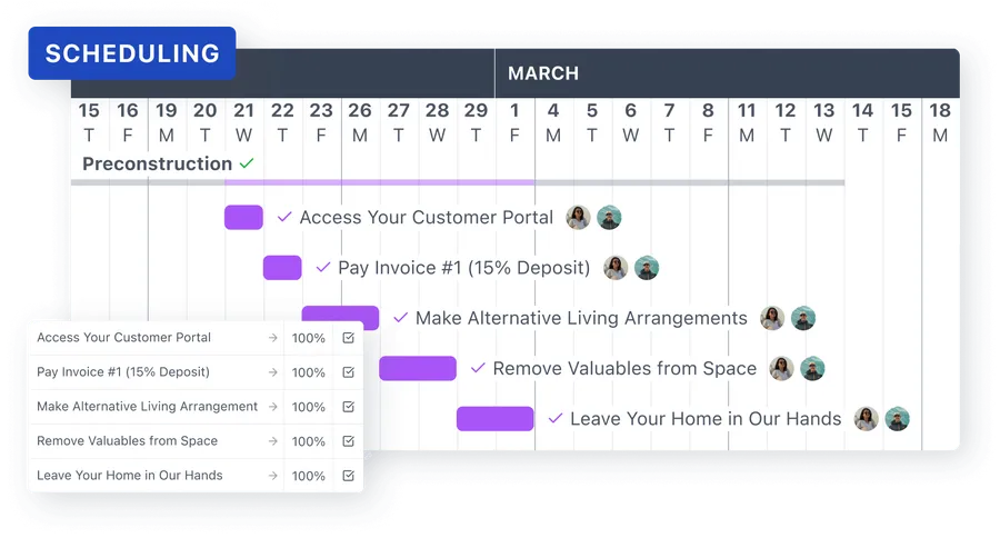 JobTread Scheduling view
