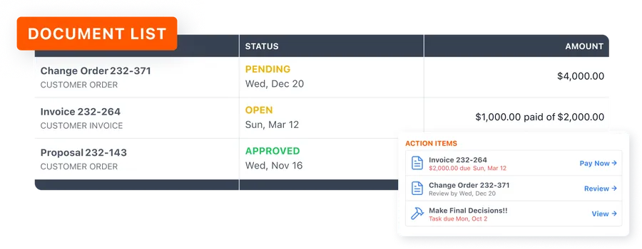 JobTread View Documents view