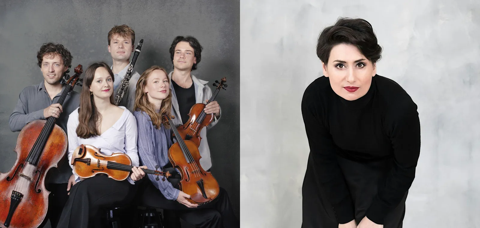 Het Animato Kwartet met klarinettist Jelmer de Moed en mezzosopraan Ekaterina Levental