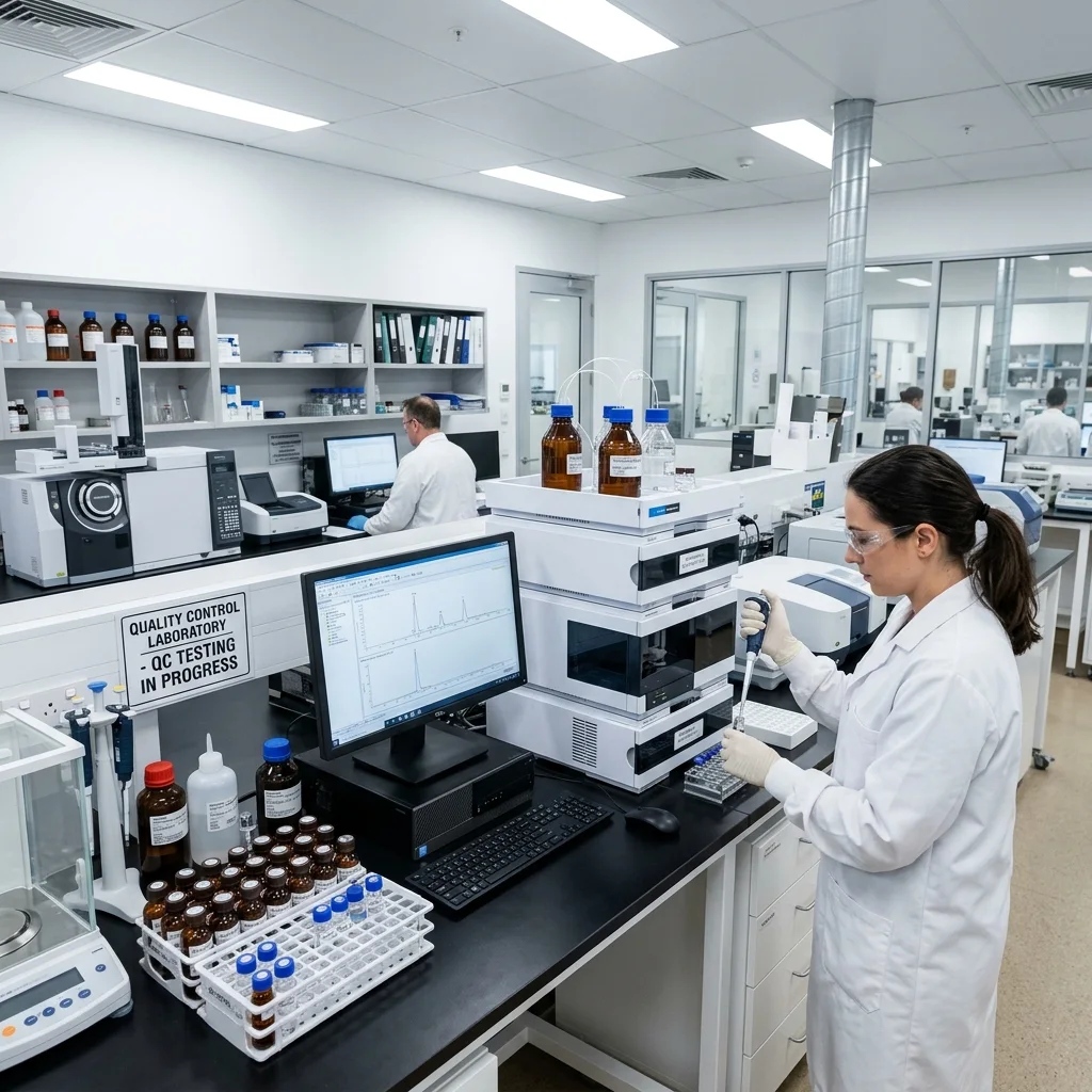 Qualitätskontrolle in pharmazeutischem Labor