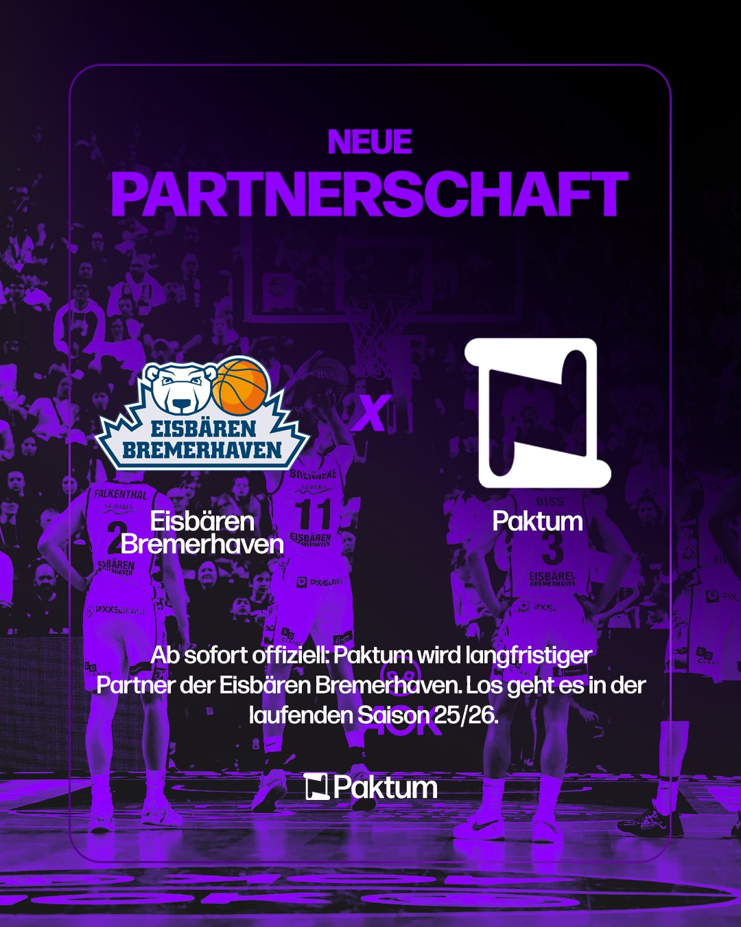 Grafik zur Partnerschaft mit den Eisbären Bremerhaven mit den Logos beider Partner