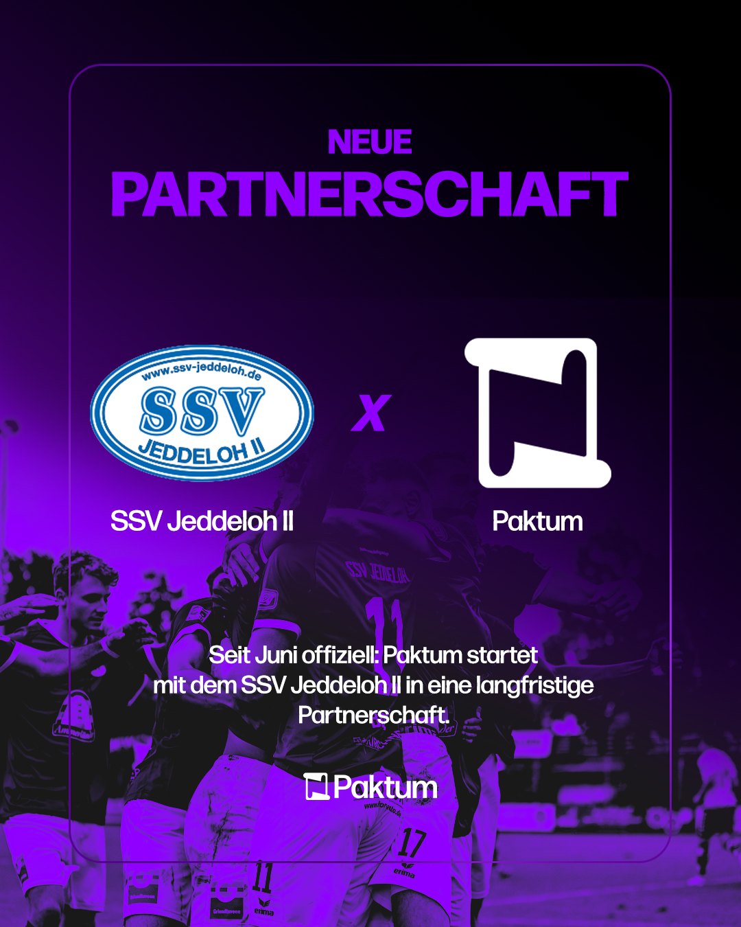 Grafik zur Partnerschaft mit dem SSV Jeddeloh II mit den Logos beider Partner
