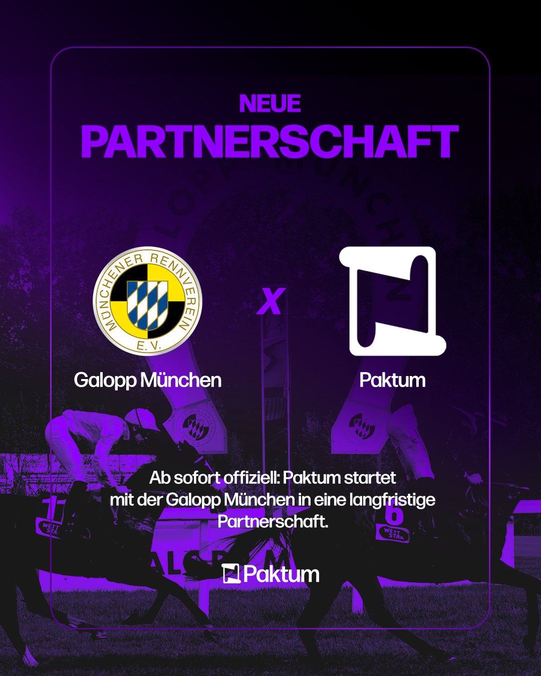 Grafik zur Partnerschaft mit dem Münchener Rennverein mit den Logos beider Partner
