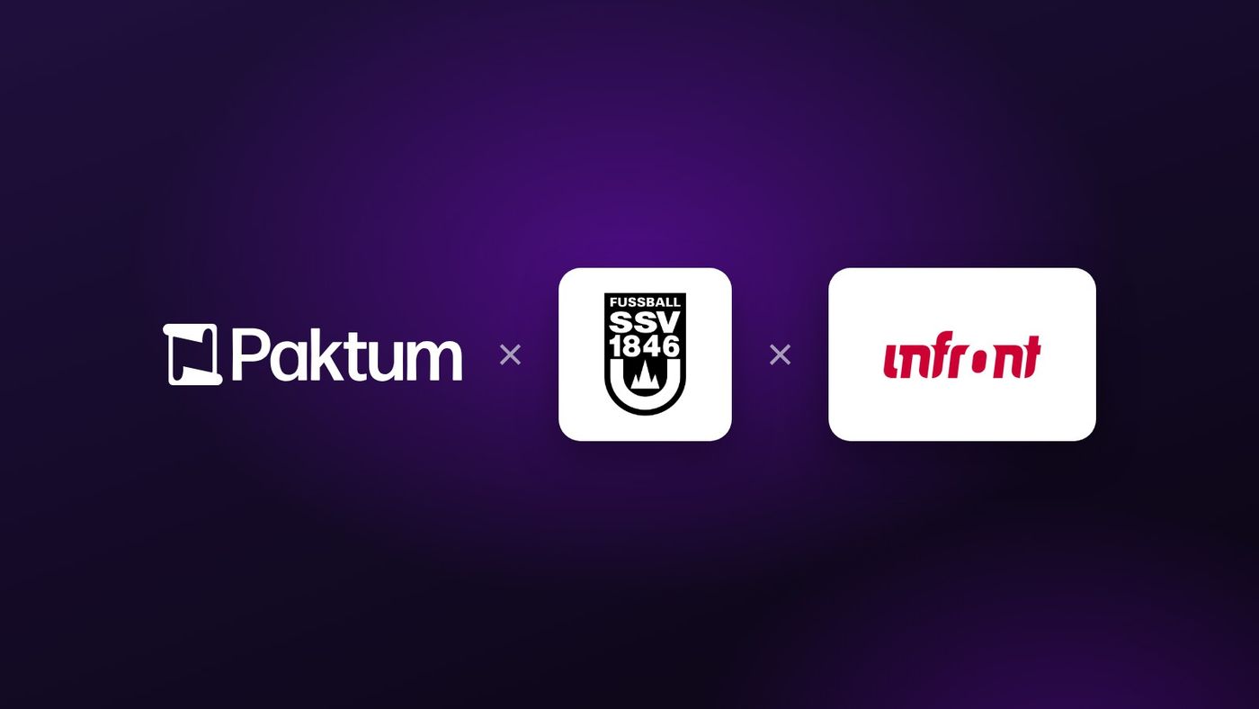 Logos von Paktum, dem SSV Ulm 1846 Fussball und Infront