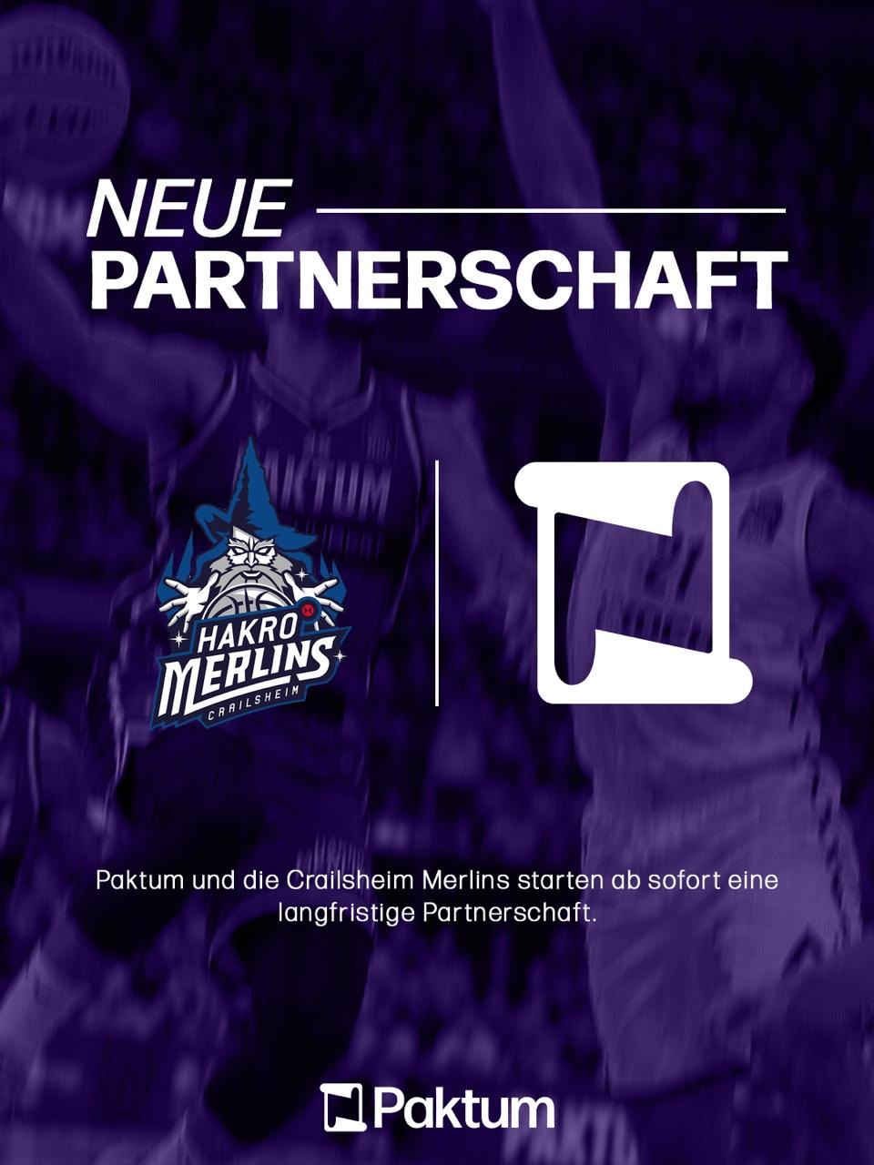 Grafik zur Partnerschaft mit den HAKRO Merlins Crailsheim mit den Logos beider Partner