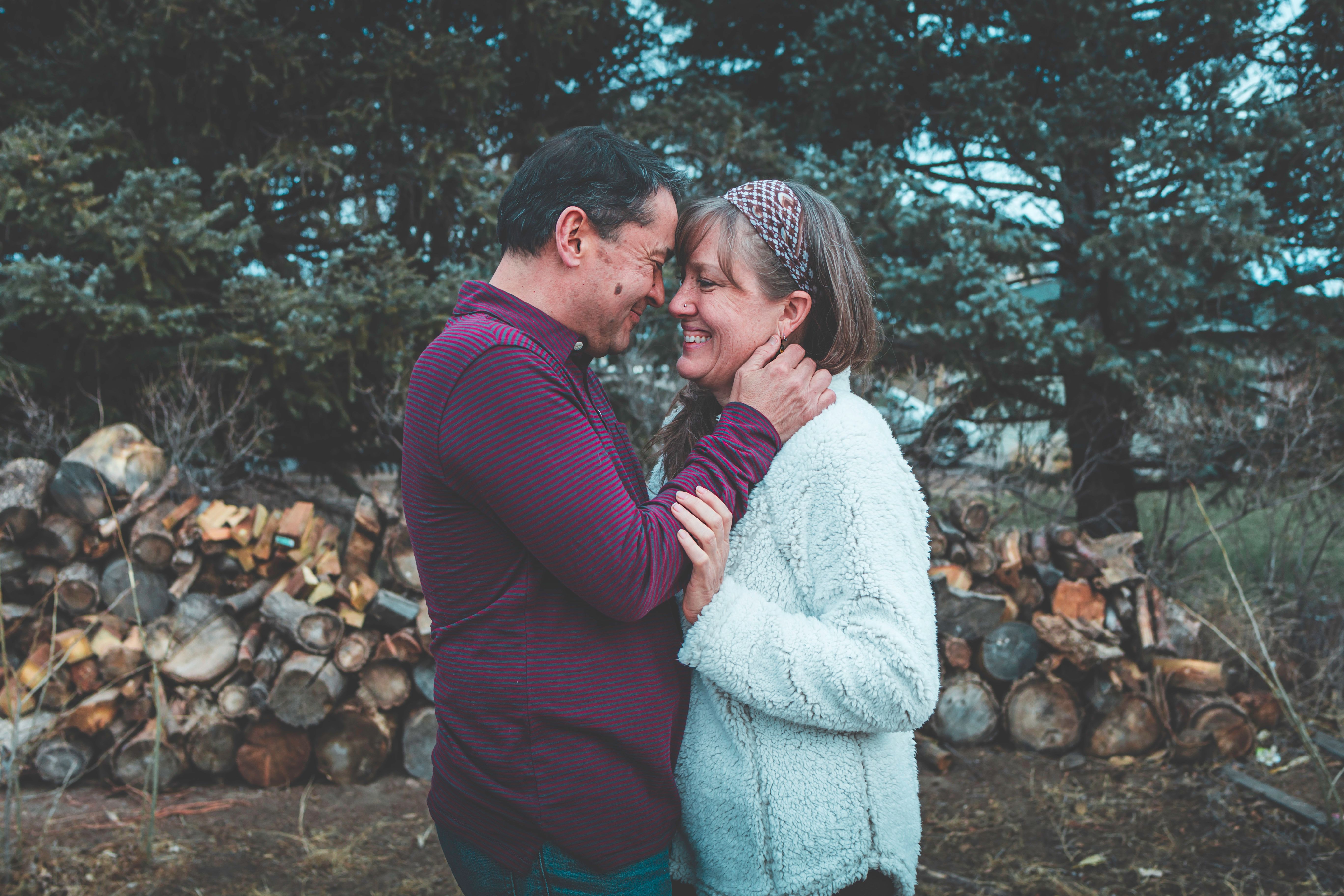 Older couple sharing a romantic moment