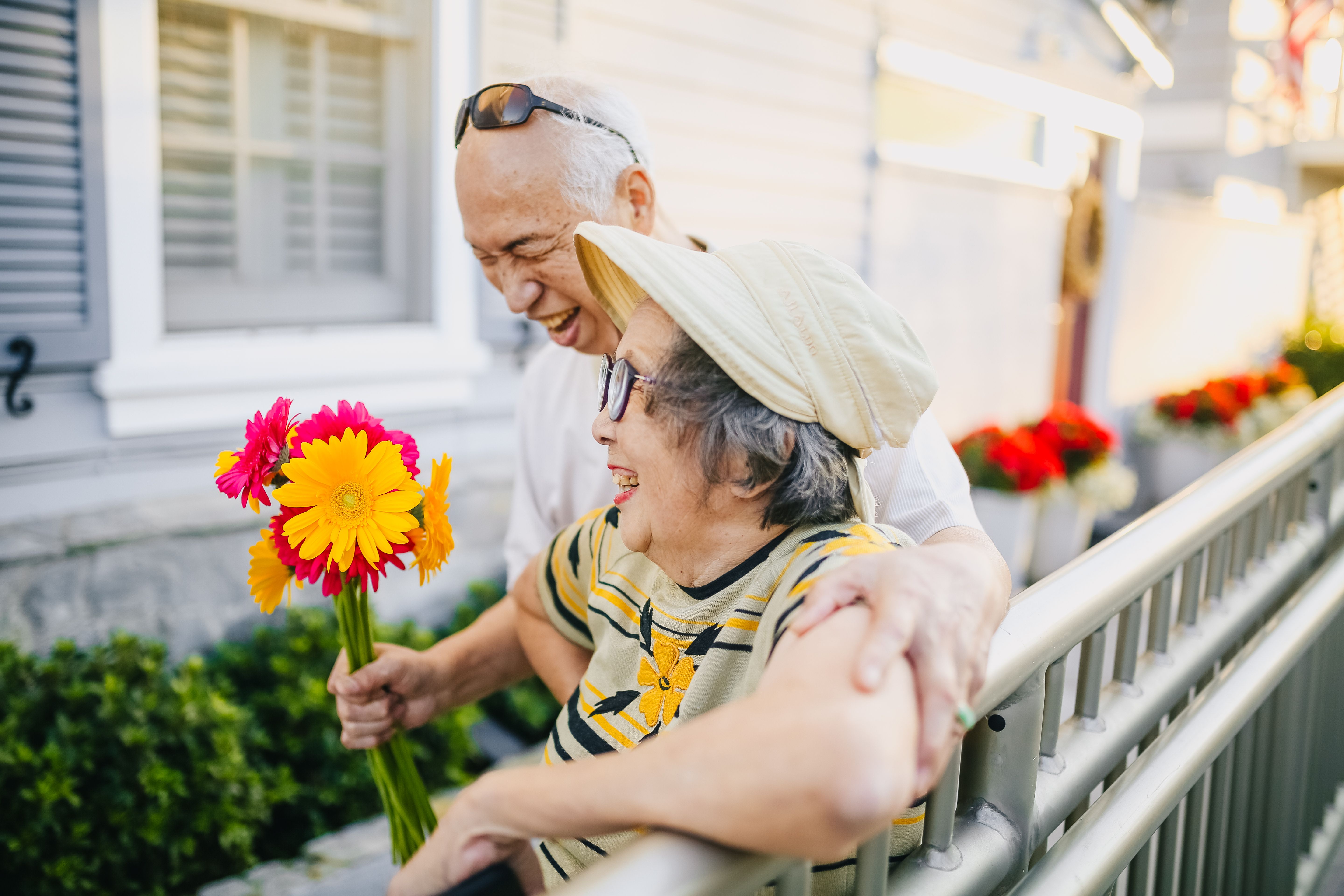Senior couple smiling together — start your dating journey with Sequel