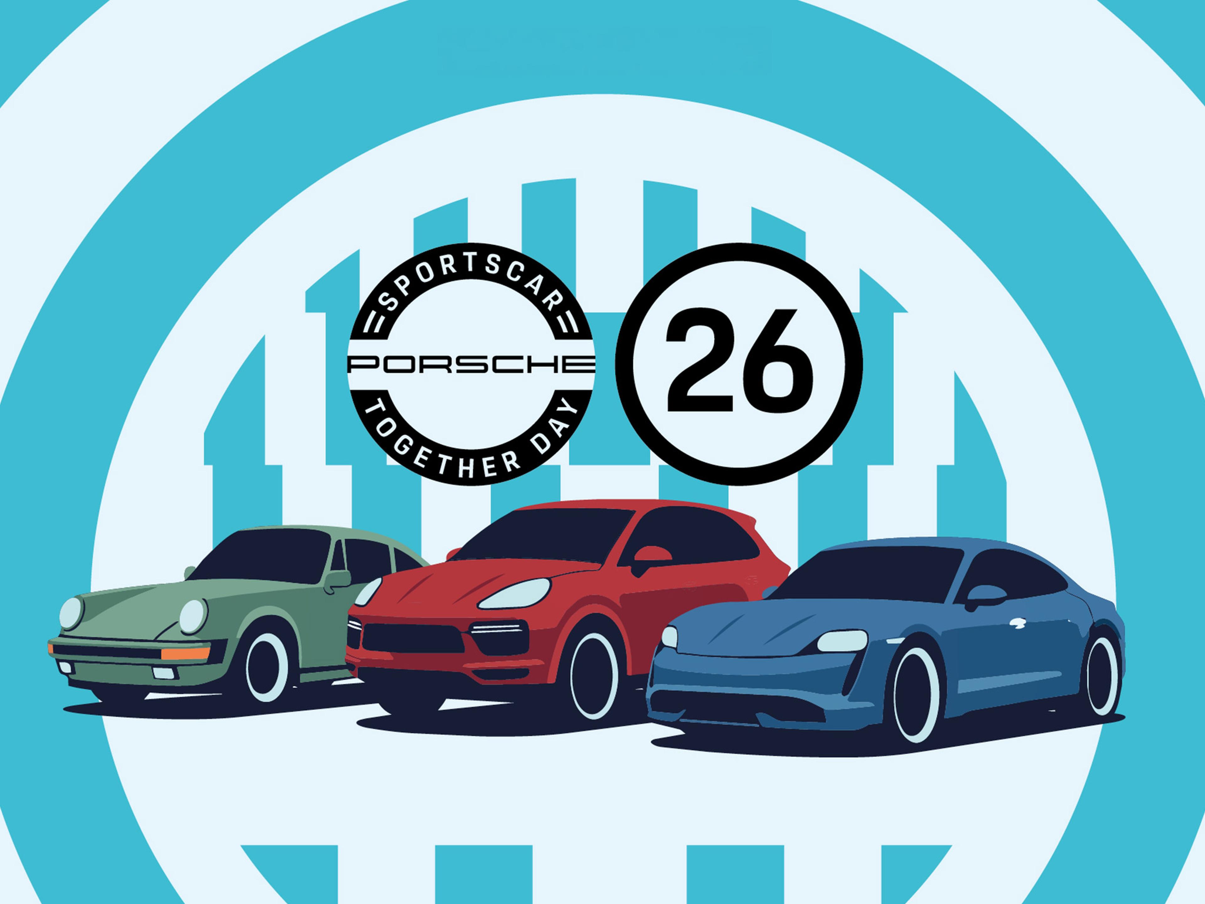 Keyvisual des Sportscar together Day von Porsche.