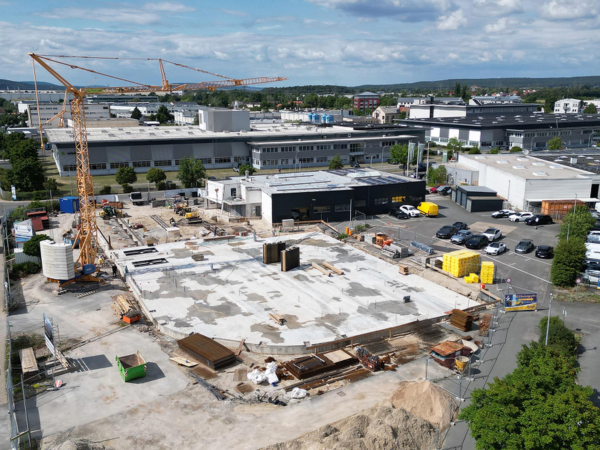 Destination Porsche Baustelle von oben.