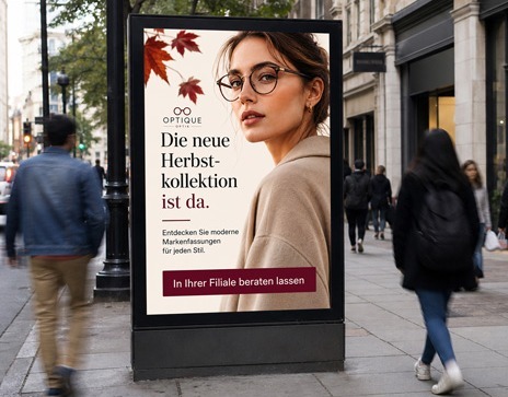 Digital Out of Home (DOOH) erreicht Menschen direkt im Einkaufsumfeld wie Fußgängerzonen ansprechend und prominent.
